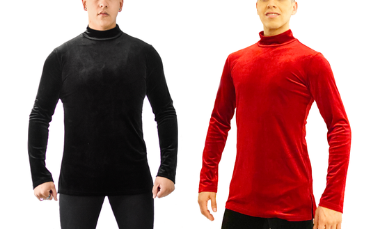Men's Velvet Long Sleeve Dance Shirt (CW310)