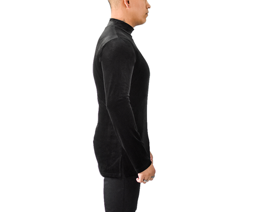 Men's Velvet Long Sleeve Dance Shirt (CW310)