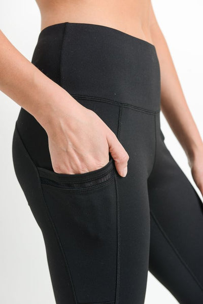 LEMAFER Women's Black High Waist Pleated Pocket Leggings Casual High Waist  Sheath Pants for Pocket Black S at  Women's Clothing store