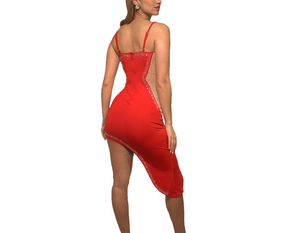 Spaghetti Strap Latin Dance Dress (CW445)