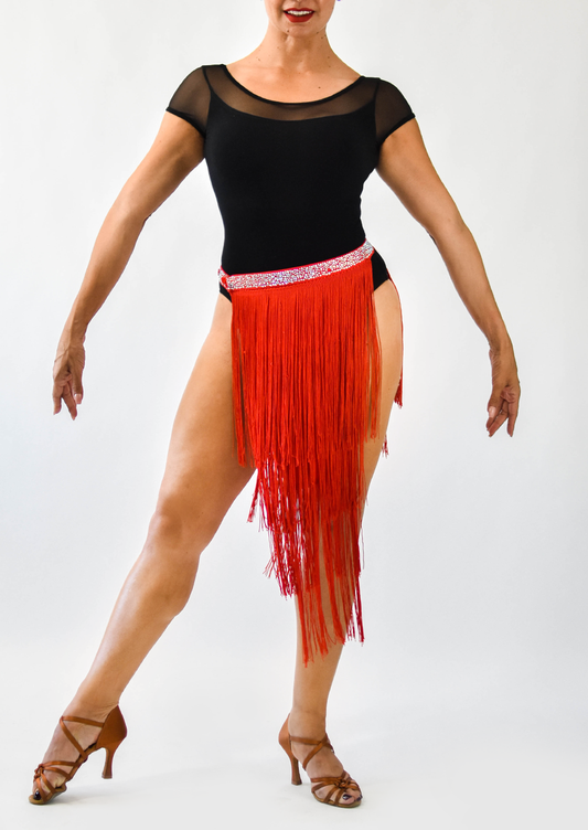 Long Fringe Double-Panel Skirt (CW135)