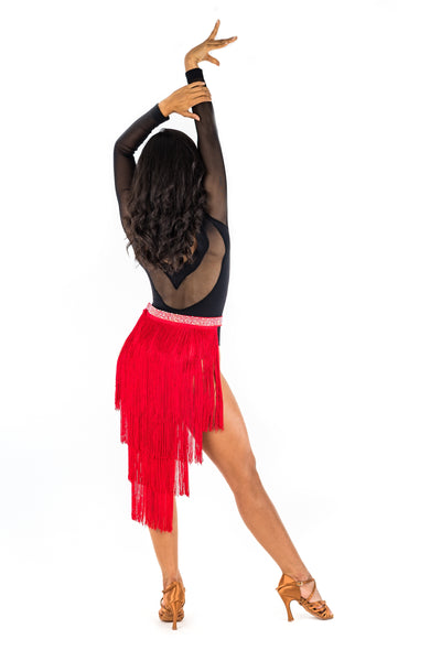 Apparel A Long Fringe Dance Skirt (CW130) Blue / One Size Fits Most