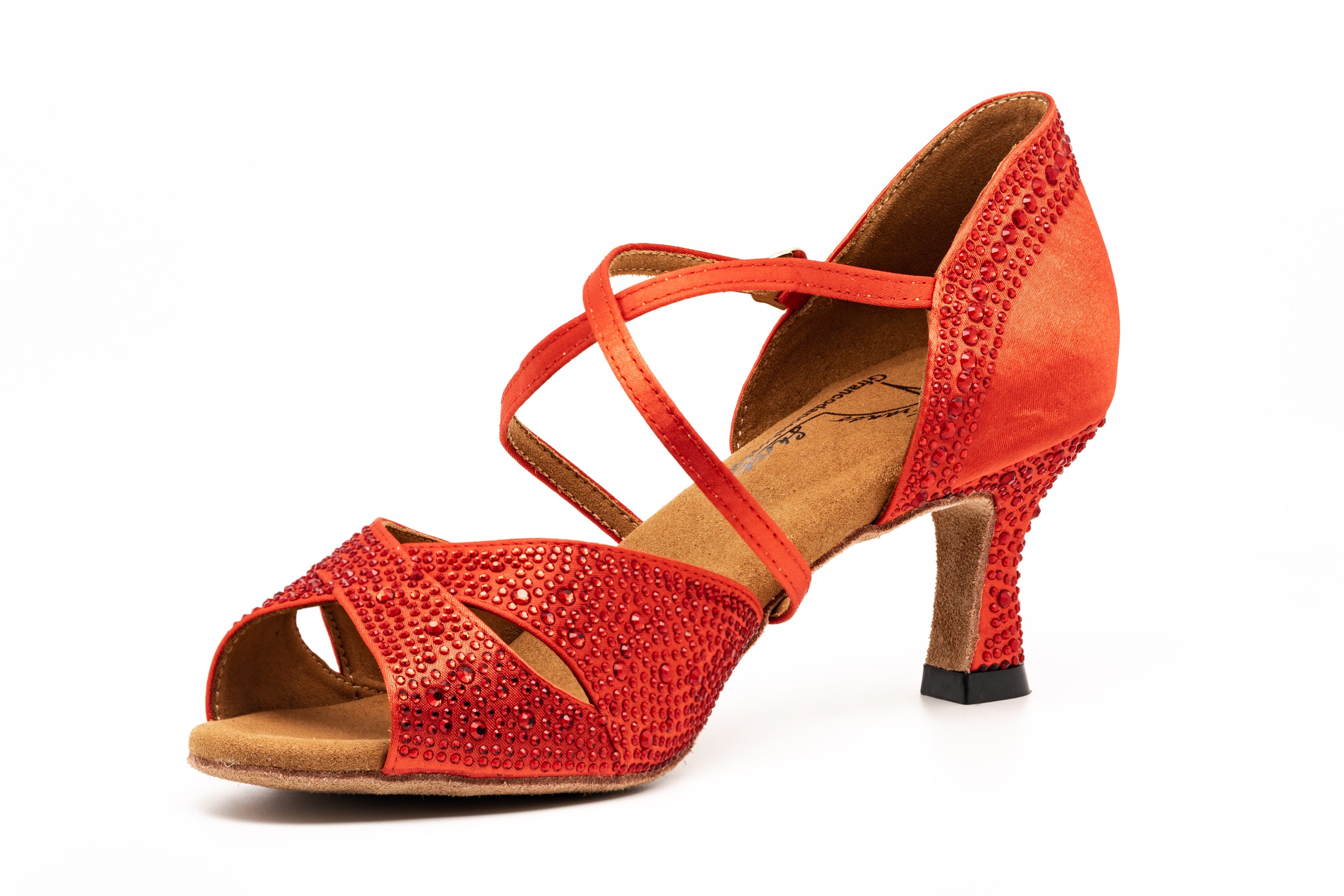 GFranco Gem - Red, Black and Violet Rhinestone Dance Shoe