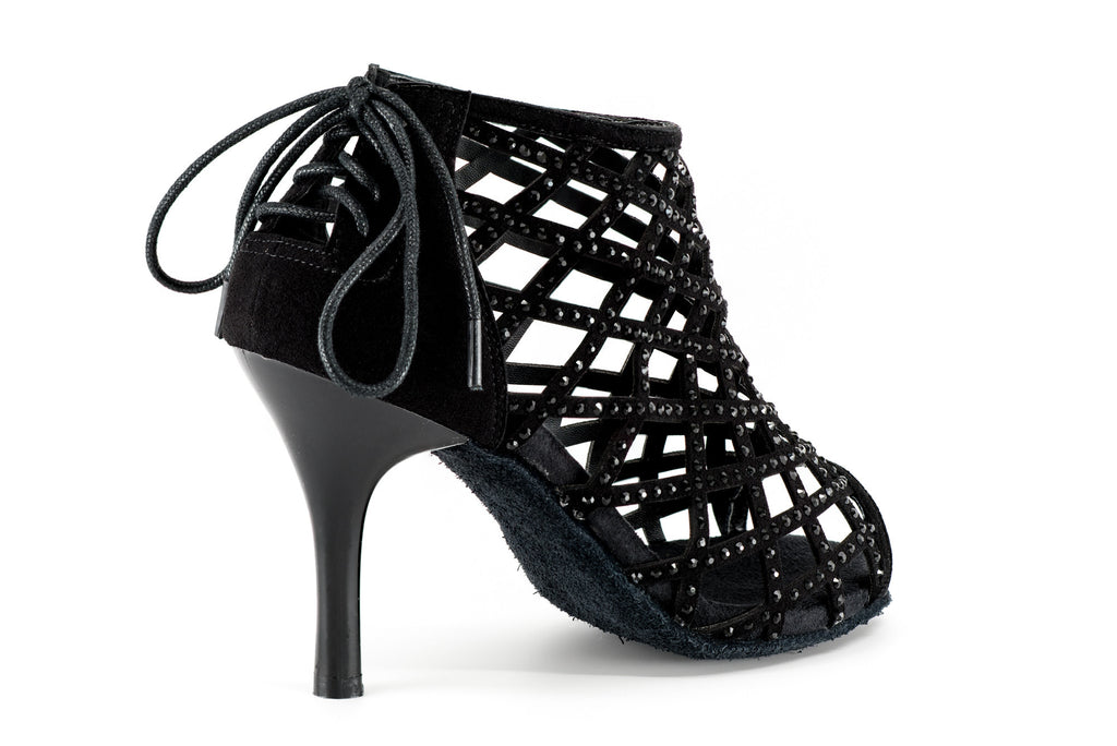 Black Laser Cut Dance Boot by GFranco GFranco Shoes