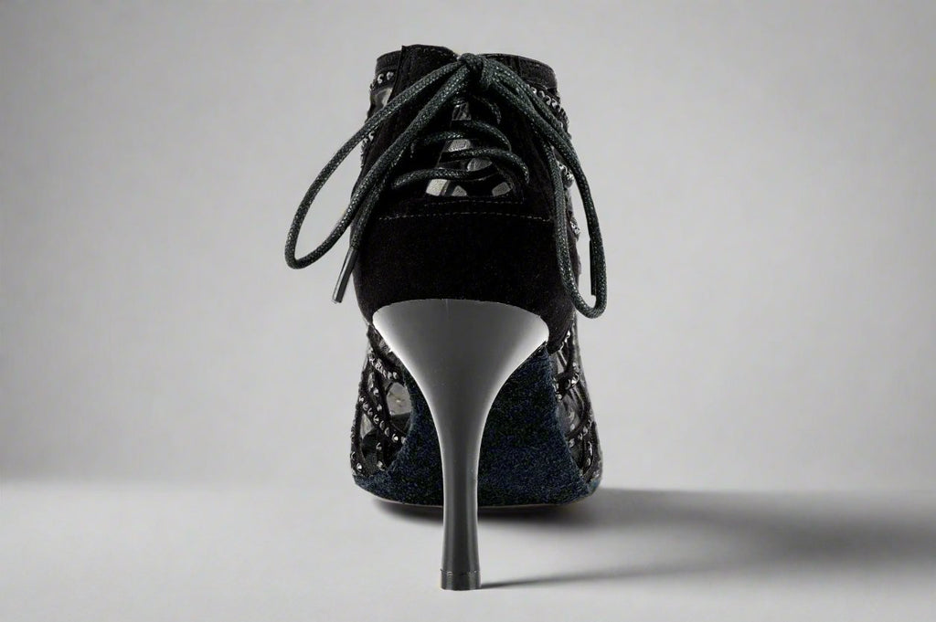 Black Laser Cut Dance Boot by GFranco GFranco Shoes