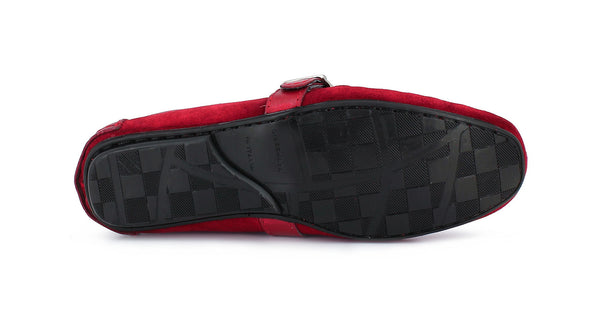 Louis Vuitton Red Suede Casual Shoes for Men for sale